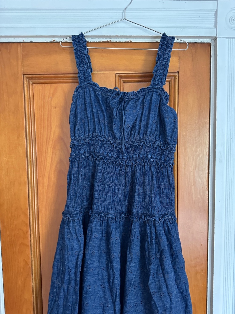 Gap x DOEN Denim Eyelet Midi 100% Cotton Dress Large
